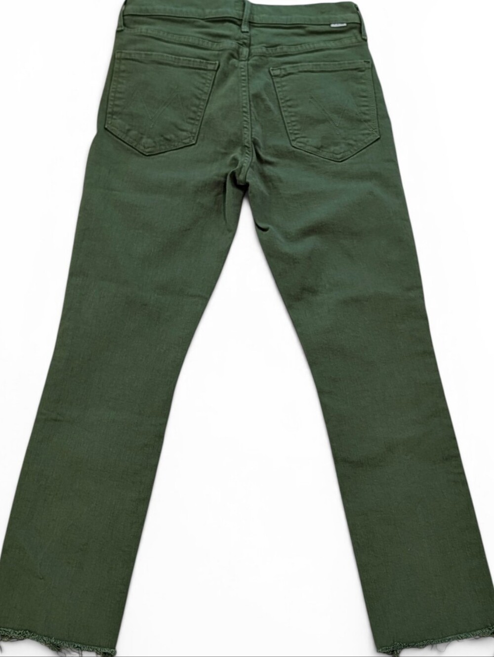 MOTHER Olive Green Mid Rize Daze Straight-Leg Jeans Ankle Fray Size 30